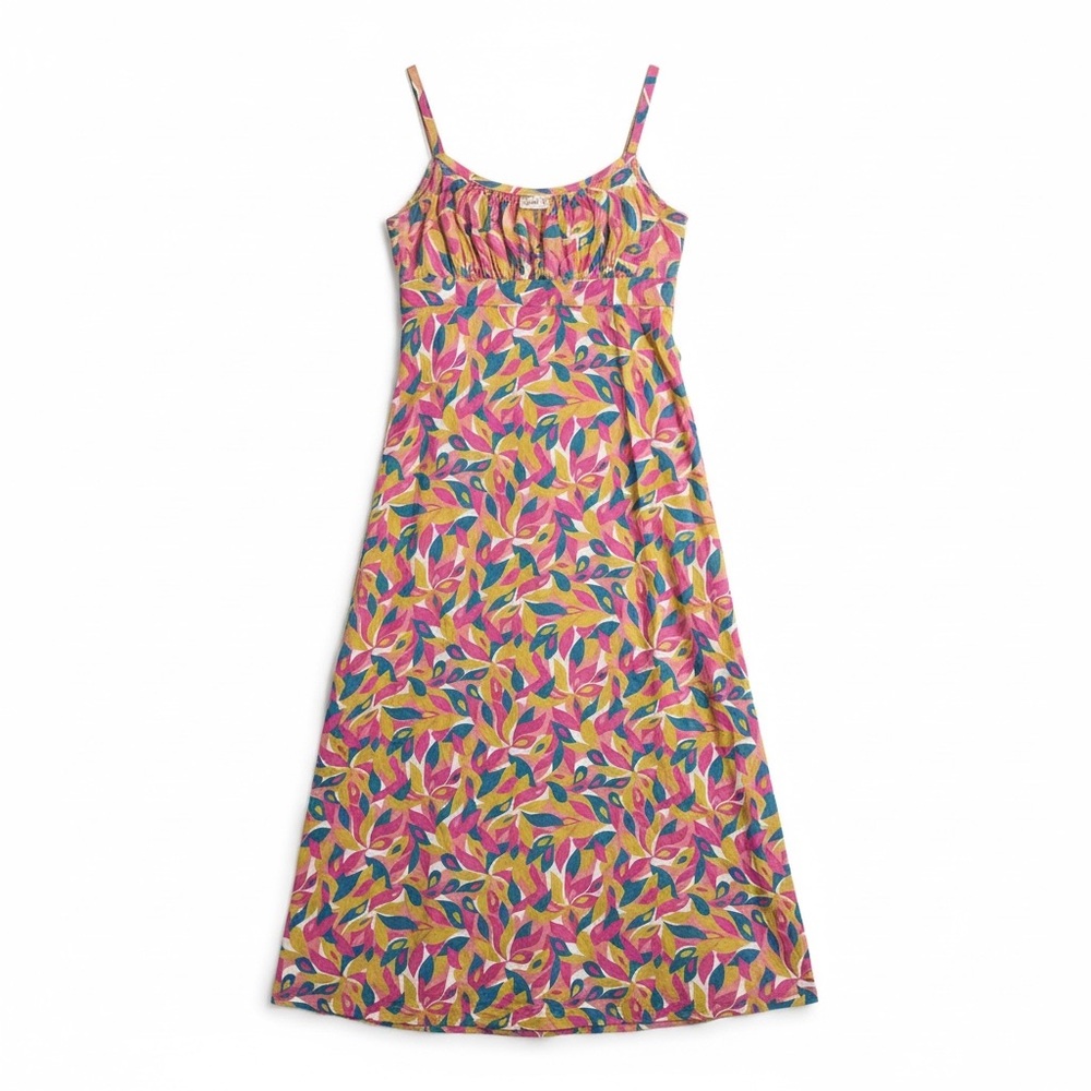 Boden Leaf Print Multicolor Maxi Dress